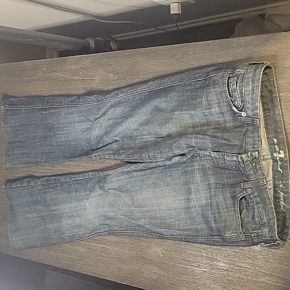 Bootcut petite blue jeans 7 of all mankind jeans low rise